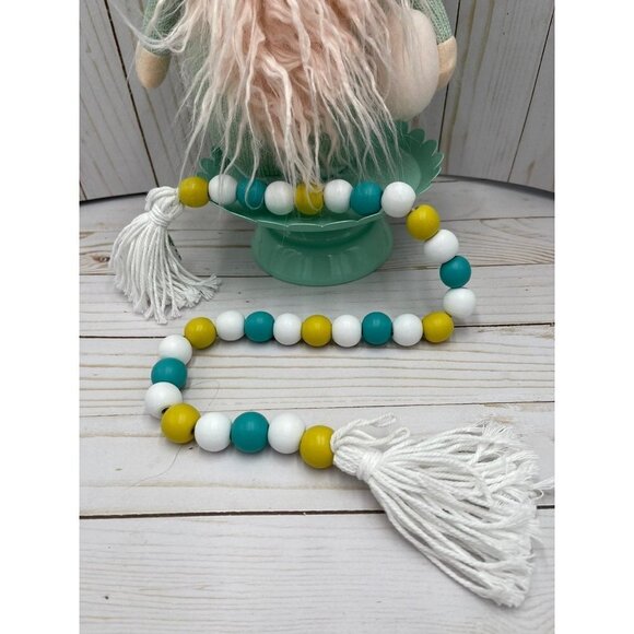 Bunny gnome bead garland cake stand lot decor bundle tiered tray set - Picture 2 of 5